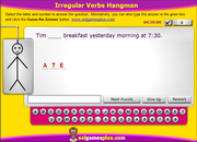 Irregular Verbs Interactive Hangman Game for ESL Grammar